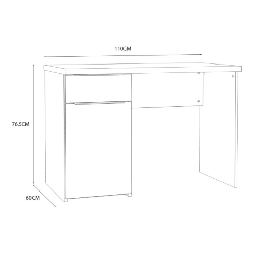 Biurko 110x60 cm z szufladą i szafką Dąb Sonoma